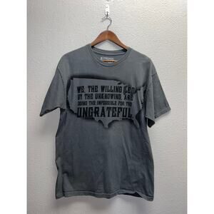 Ranger Up Shirt Qualified Ungrateful American Soldier Gray Graphic Army Tee L